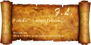 Fakó Leopoldina névjegykártya